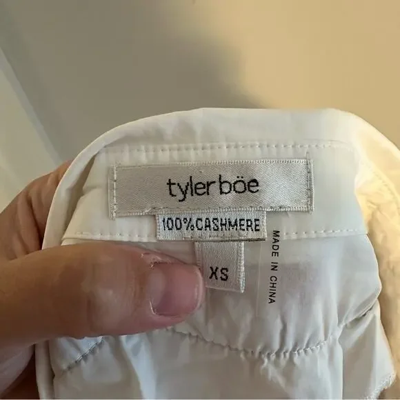 Tuckernuck Tyler Boe Tan Camel Cashmere White Long Sleeve Mini Dress XS - Picture 12 of 12